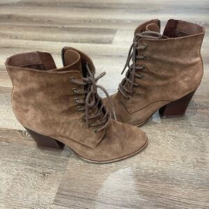 Kork-Ease Tan Suede Lace-Up Boots
